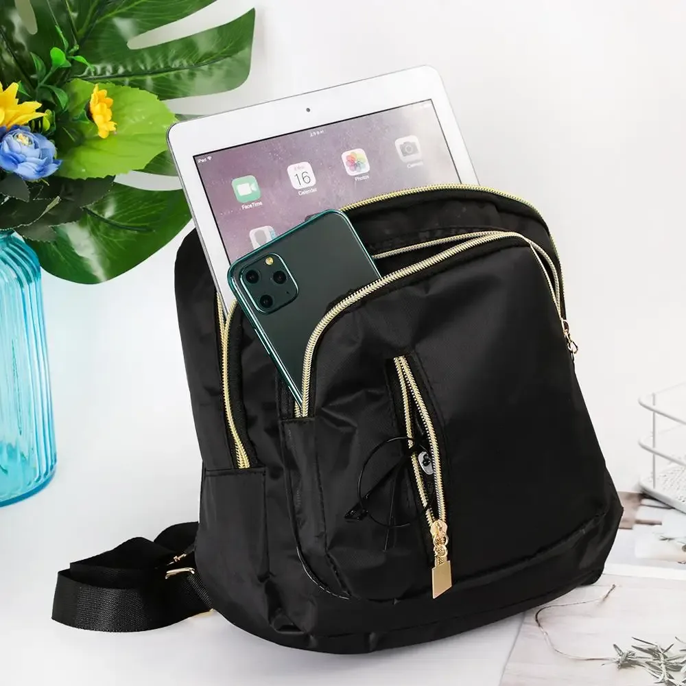 Sac à dos Oxford multifonction pour femmes et filles, mini sac à dos de voyage, sac à main initié, noir, mignon, mode