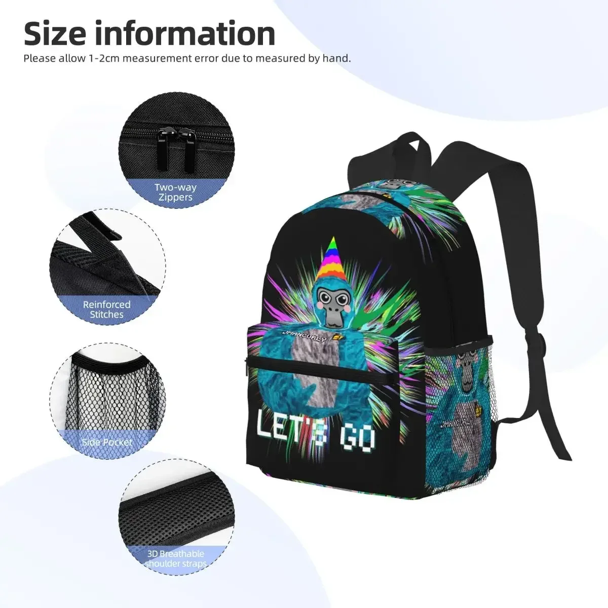 sac à dos d'étudiant jmancurly gorilla tag, sac d'école, sac de randonnée, sac de voyage pour hommes et femmes, sac à dos tendance, sacs à bandoulière