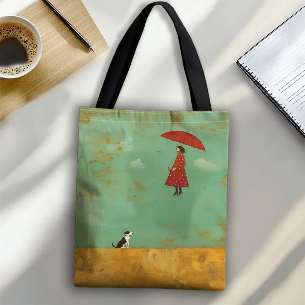 sac fourre-tout pour femmes, art abstrait de haute qualité, 1 pièce, pour le shopping, usage quotidien, cadeaux de vacances, éléments de mode, motif de chiens pour dames