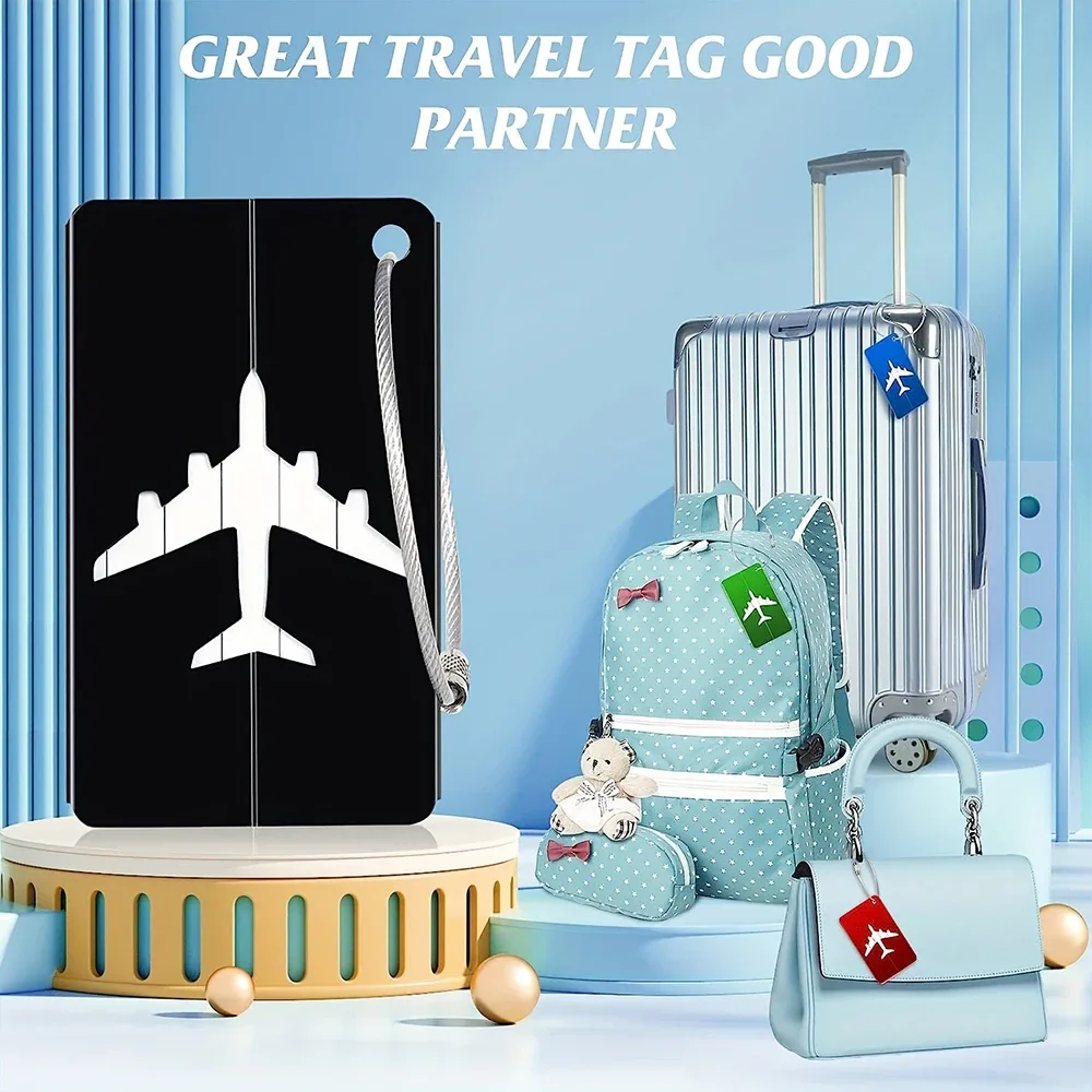 étiquettes de bagage de voyage en alliage d'aluminium, étiquettes de contrôle d'avion d'identification rapide des bagages, étiquettes élégantes réutilisables. a-zmt