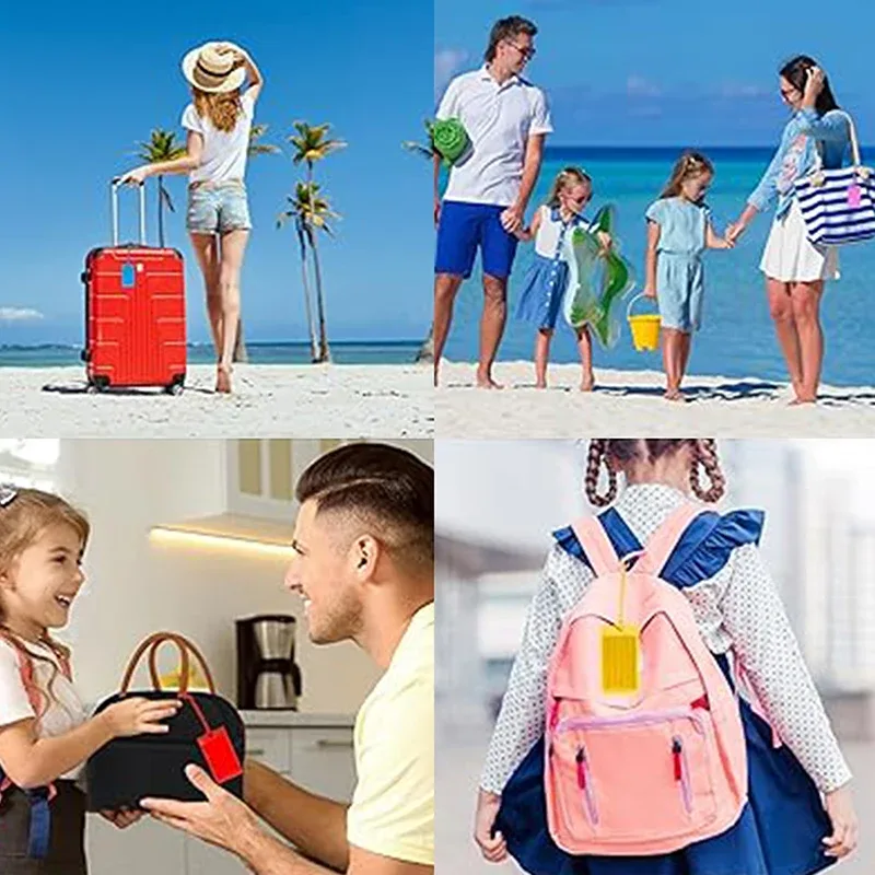 étiquette de bagage de voyage en pvc souple, étiquette de valise en silicone, étiquette de nom de sac, manchon de carte, document d'avion, vente en gros, accessoires