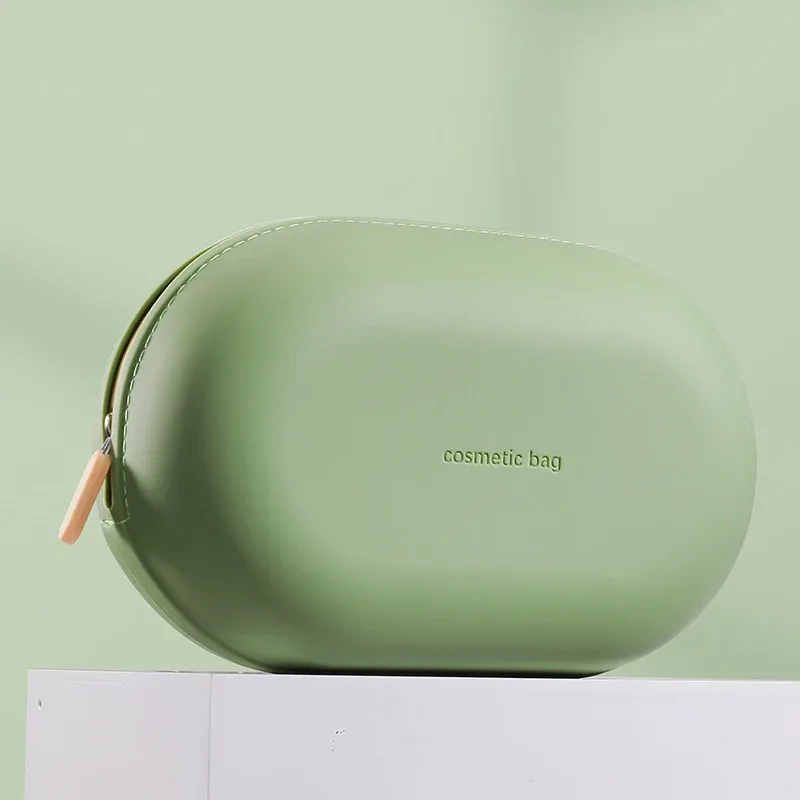 sac à cosmétiques en silicone de grande capacité, sac de rangement de voyage étanche, gain de place, anti-poussière, fermeture à glissière, porte-monnaie de voyage