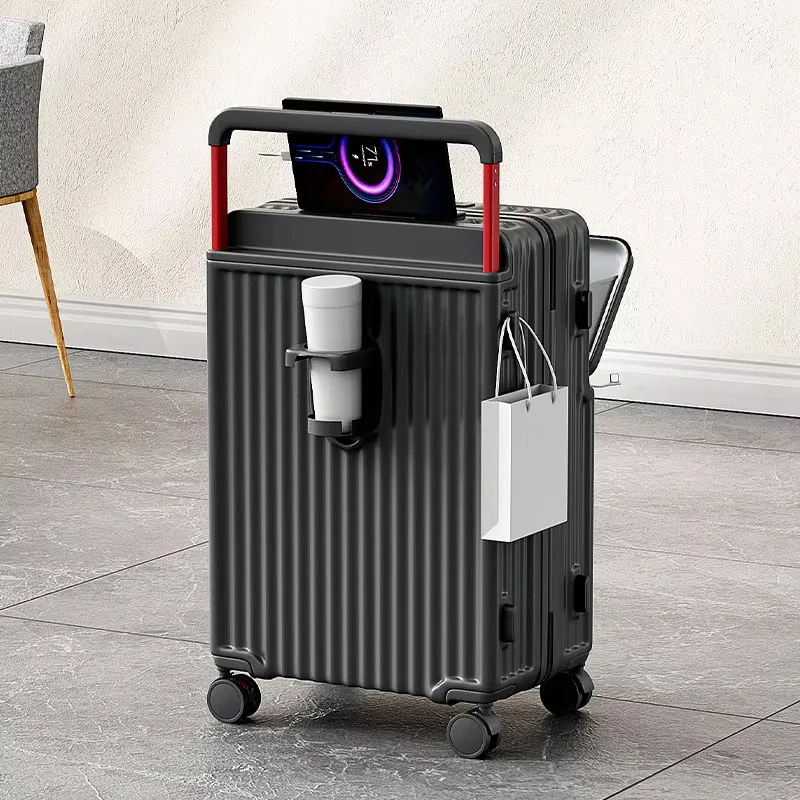 klqdzms valise de cabine multifonctionnelle à ouverture frontale 20/22/24/26 pouces avec compartiment pour ordinateur portable pour femme