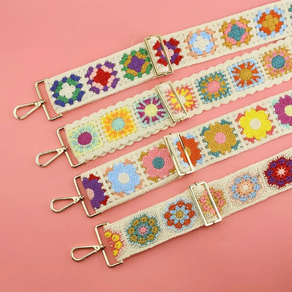 sangle de sac de 5 cm, sangle d'épaule florale au crochet, sangle de remplacement bohème pour sac, sangle large pour sac bandoulière, sangle de sac détachable
