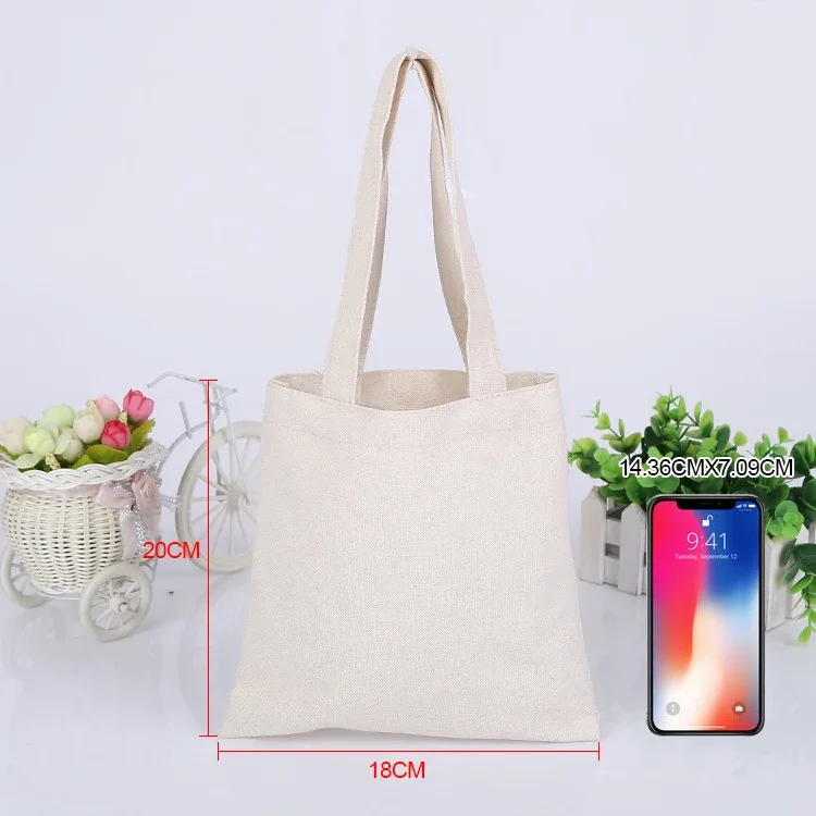 vente en gros de sacs d'épicerie en coton réutilisables personnalisés, 50 pièces/lot, logo imprimé, sac fourre-tout en toile haute capacité