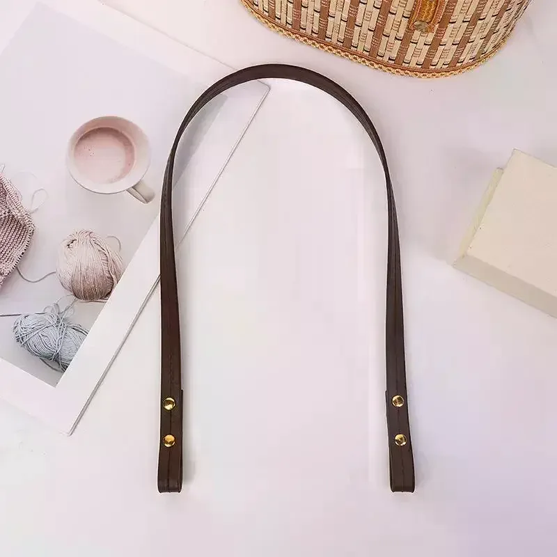 2 pièces bandes de remplacement amovibles en cuir pu couleur unie pour sacs à main et sacs à bandoulière, poignées diy