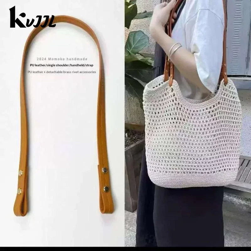 sangles de sac avec rivets, longueur 72cm, sangle de poignée en cuir pu, sangle de sac à bandoulière détachable, accessoires de remplacement pour sac diy, 2 pièces