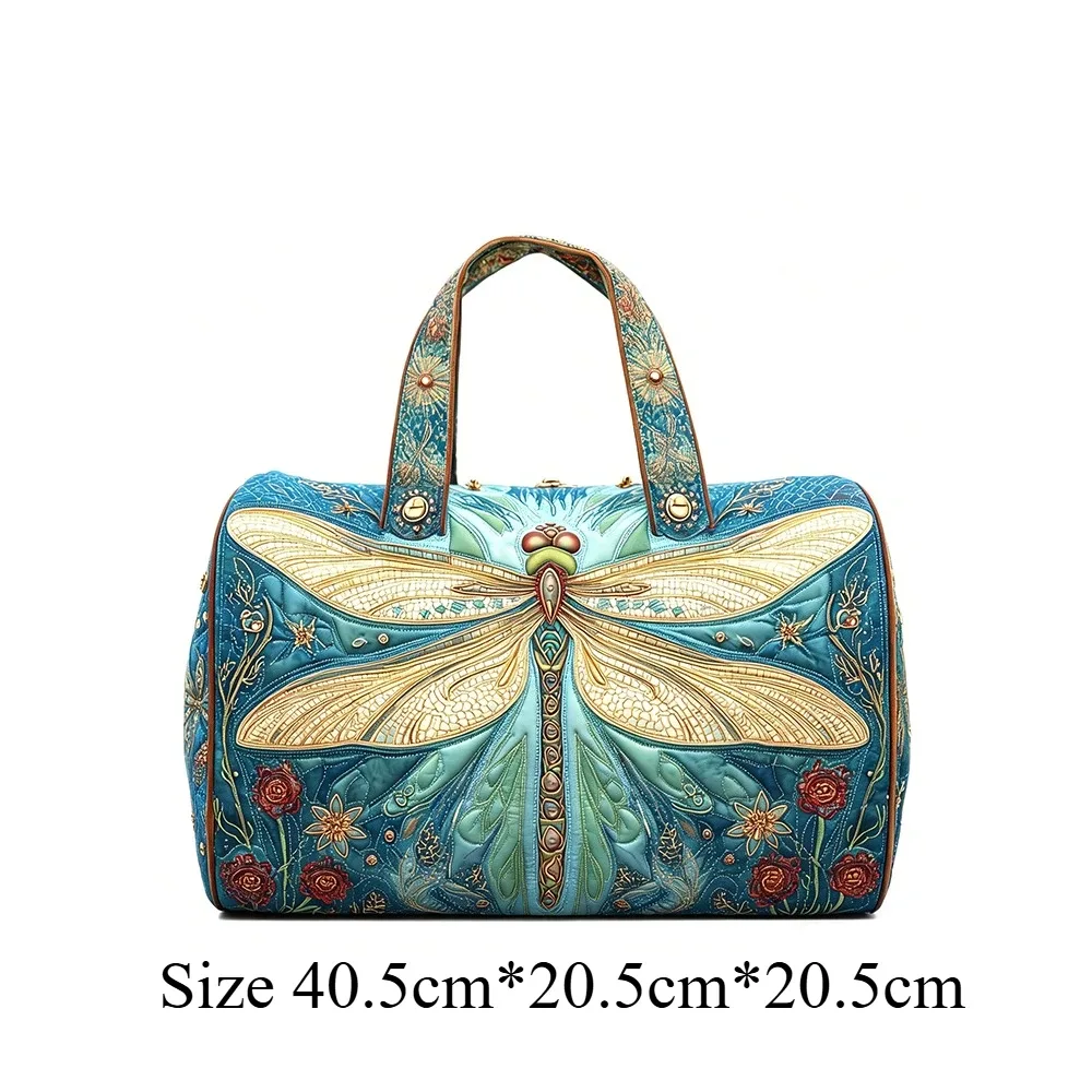 sac de voyage matelassé 3d dragonfly pour femme, sac de week-end, sac de sport, sac de transport artistique, bagage à main, article personnel