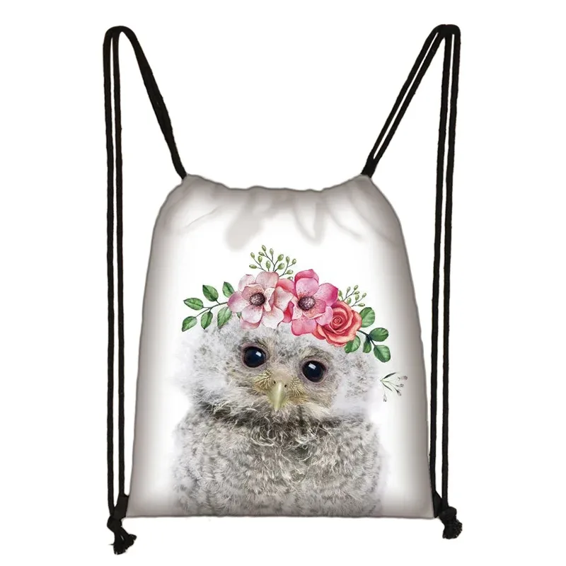 sac à cordon de serrage mignon animal koala femmes hommes mode sac de rangement panda/zèbre fille voyage loisirs sac à dos pliable