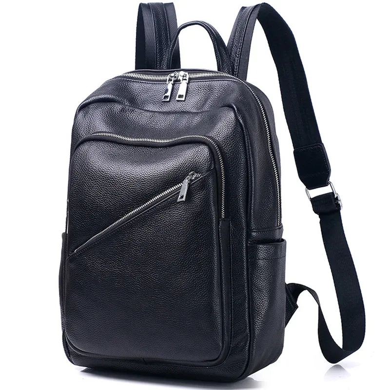 zency – sac à dos de voyage en cuir véritable pour femmes, sac d'école de grande capacité, multifonctionnel, adapté aux fichiers a4, sac de haute qualité