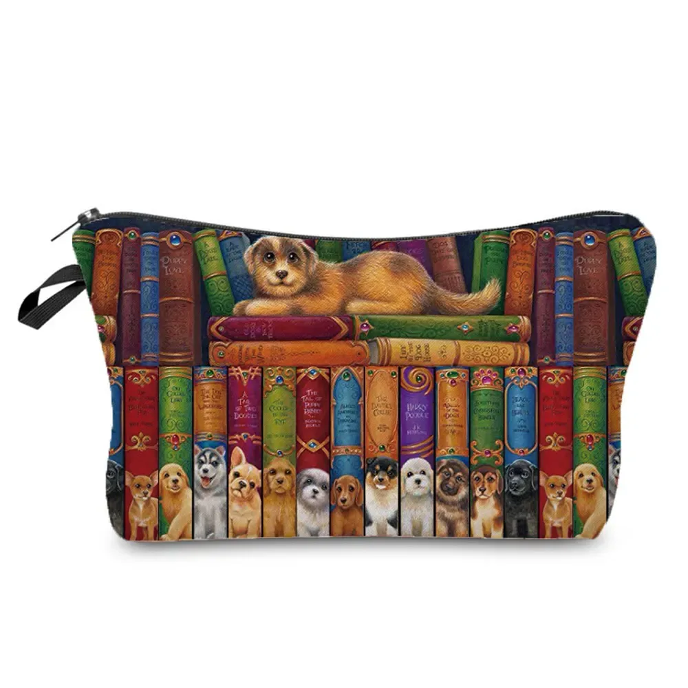 trousse de maquillage imprimée chat pour femme, peinture à l'huile, mode rétro, sacs à cosmétiques, haute qualité, étuis à crayons, sac cadeau portable, offre spéciale