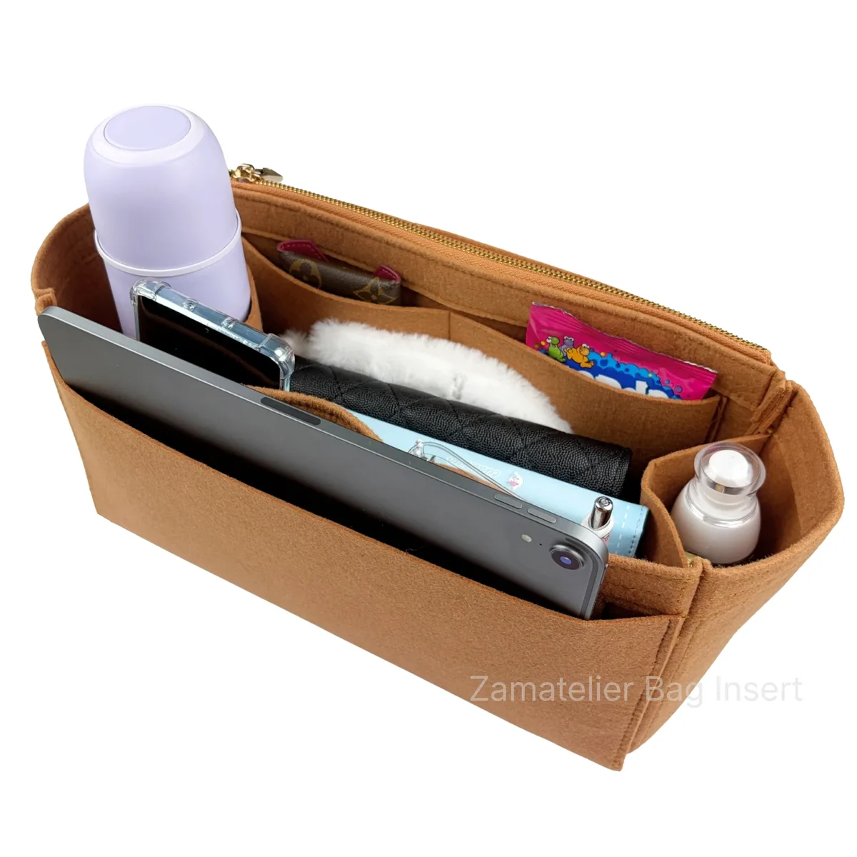 Organisateur de sac en feutre pour sacs Goyard Artois PM/MM/GM, insert de sac à main, doublure de sac de shopping avec support pour bouteille d'eau et base de maintien de forme