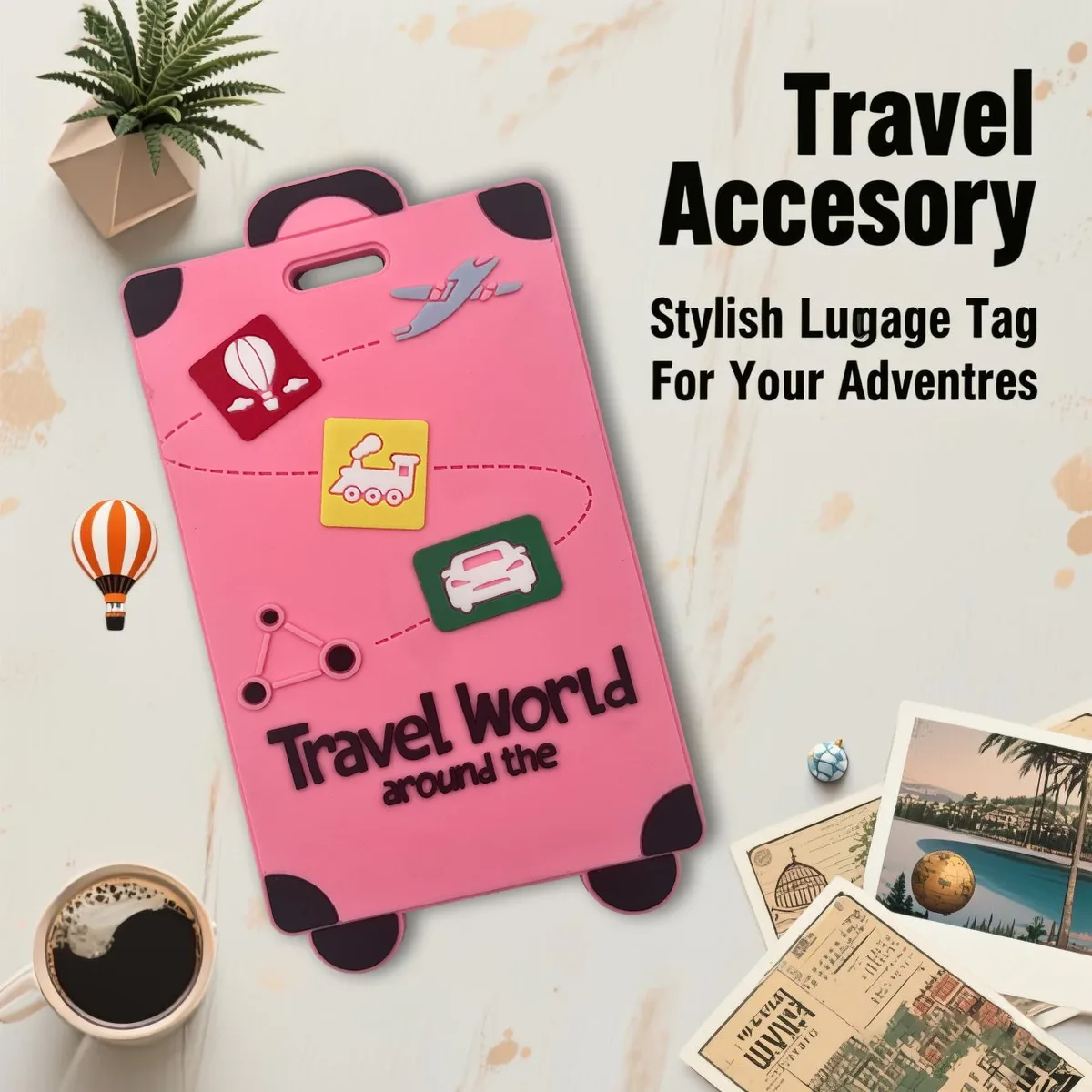 étiquettes de bagage de voyage en silicone – porte-badge et carte d'identité, anti-contrefaçon, accessoires d'avion de couleur unie