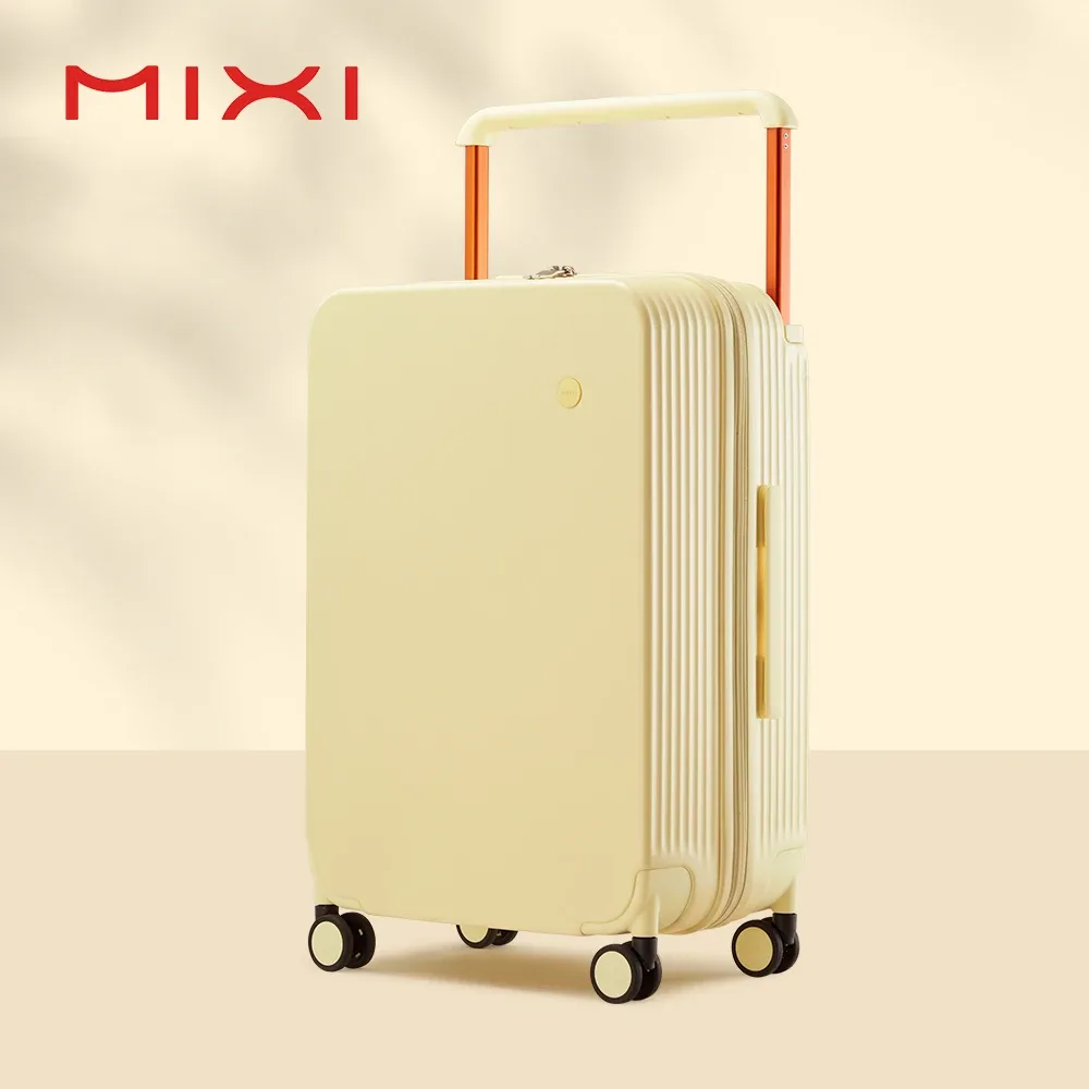 réi-valise à roulettes de voyage à poignée large, bagage rigide pc, valise tournante de grande capacité avec serrure tsa, 20 po