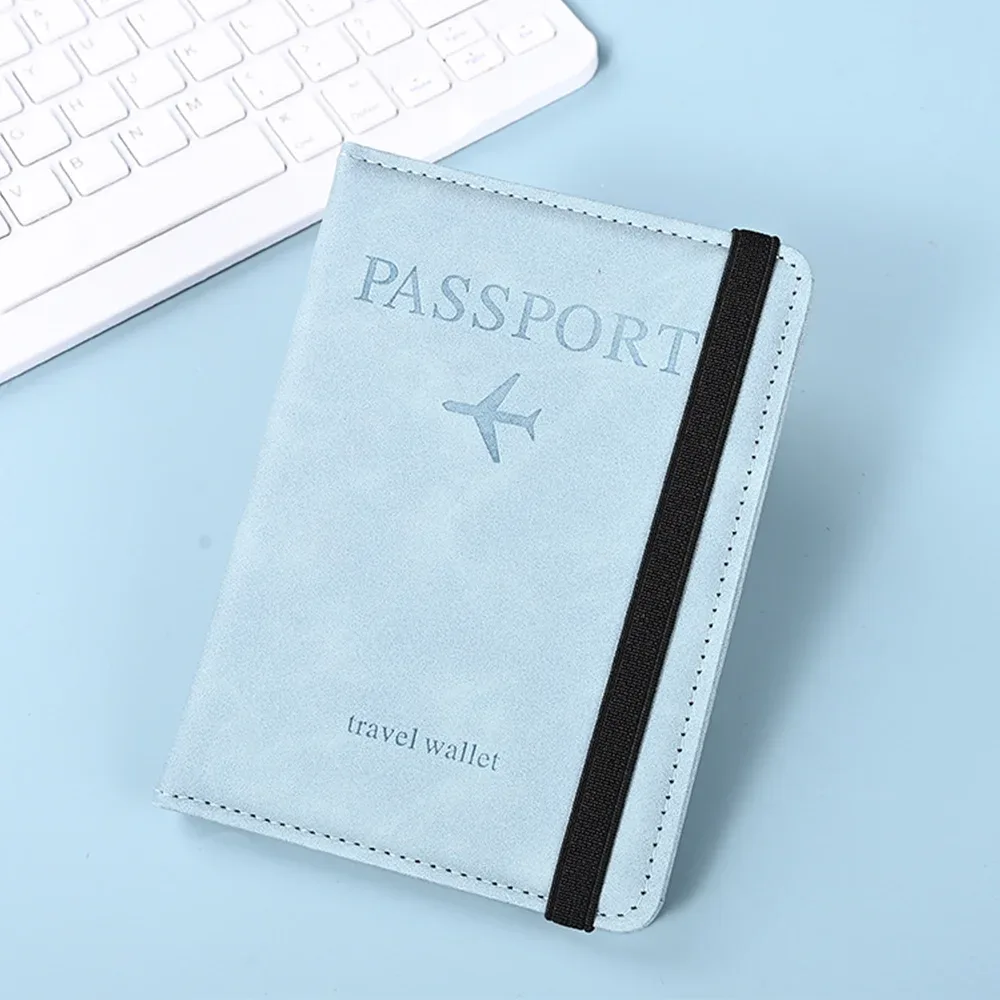 porte-passeport, couverture de passeport avec emplacement pour cartes de crédit, étui portefeuille pour passeport, indispensable pour les voyages, blocage rfid, en cuir, pour voyage a