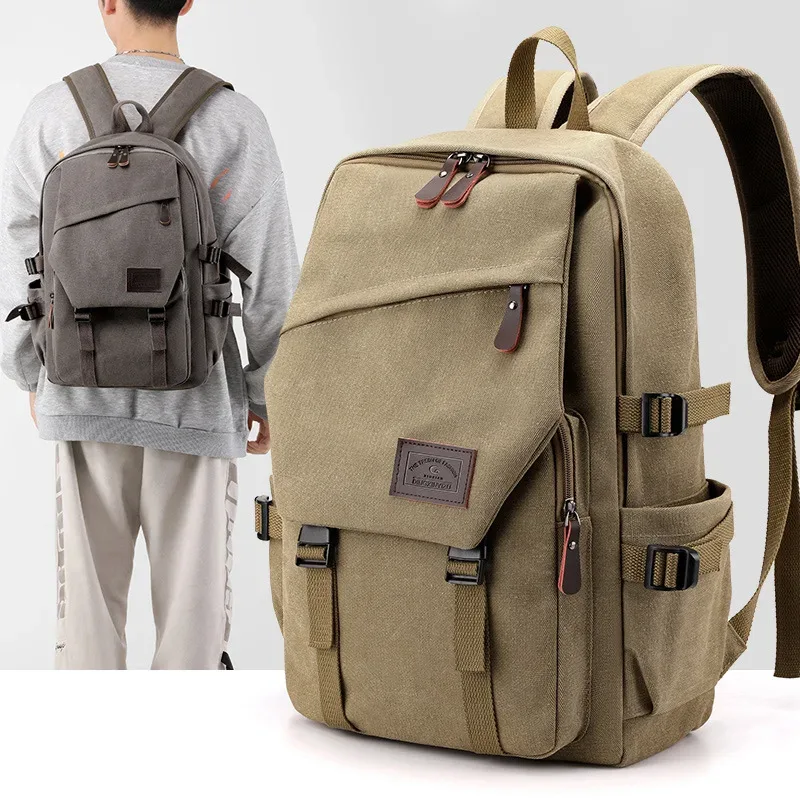 nouveaux hommes de haute qualité sac à dos hommes grande capacité voyage en plein air sac à dos style rétro toile quotidien sac à dos décontracté cartable