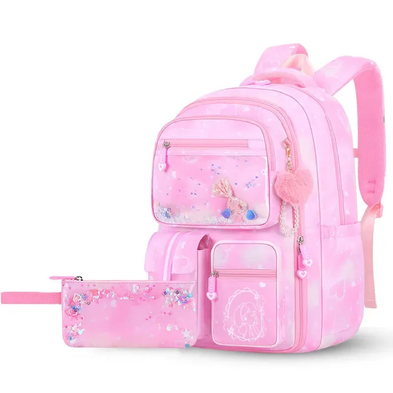 ensemble de 3 sacs à dos scolaires pour filles, mignons et élégants, grande capacité, protection de la colonne vertébrale, légers, sacs à dos pour enfants d'école primaire
