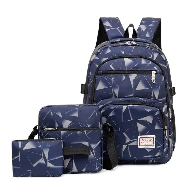 crossten 3 pièces/ensemble sacs de lycée pour femmes garçons un sac à bandoulière sacs à dos grand étudiant sac de voyage hommes école sac à dos mochila