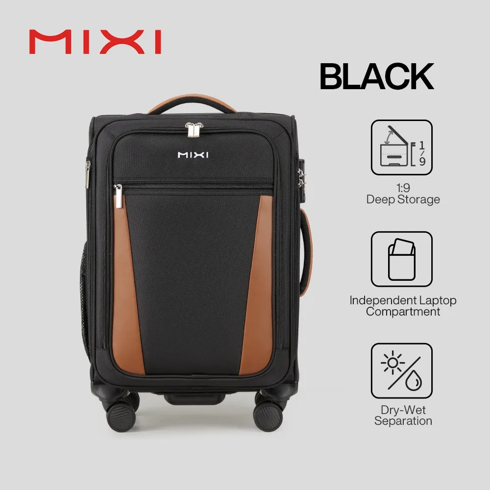 mixi 20 pouces hommes voyage d'affaires oxford bagages femmes valise à main spinner roues sac roulant m8010