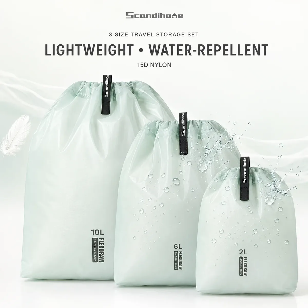 Sac de rangement étanche de grande capacité pour vêtements, pochette de rangement de voyage avec plusieurs poches pour la randonnée en plein air et le camping