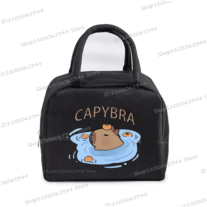 kawaii capybara design boîte à déjeuner sac de rangement femmes dessin animé capybara imprimer portable bento sacs animaux capybara amant sacs à déjeuner
