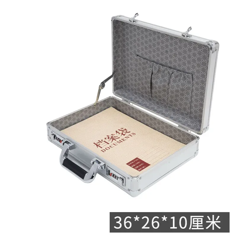 mallette rigide d'affaires avec serrure-boîte de sécurité de bureau coffre-fort pour documents pour fichiers, certificats, espèces, valise portable
