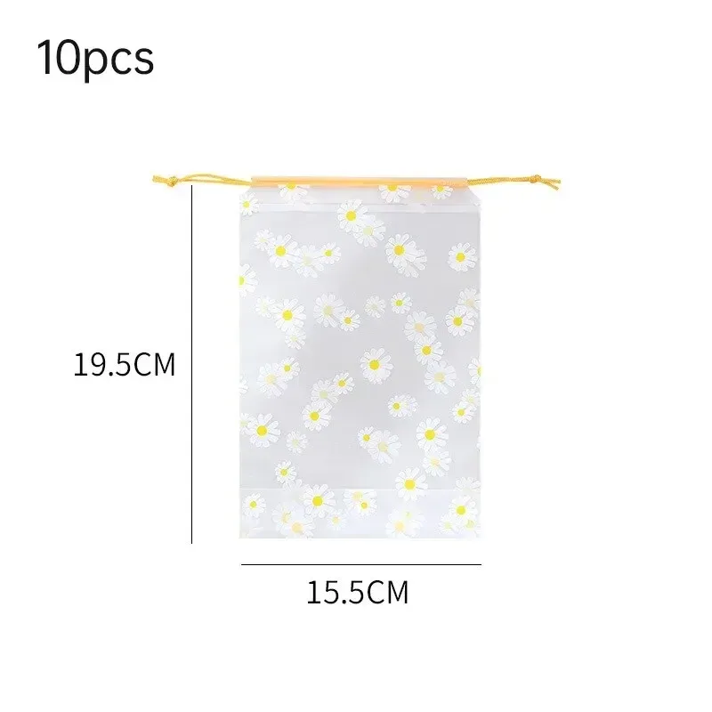 sac de rangement transparent imperméable à cordon en plastique pour cosmétiques, serviettes et chaussettes, idéal pour la salle de bain et la plage - lot de 10