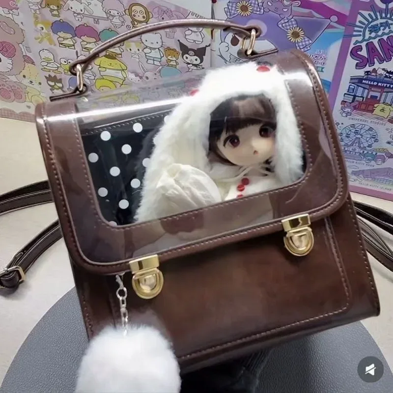 Sac à bandoulière vintage Harajuku Punk Gothique, sac sous le bras tendance, sacs à main esthétiques Y2K, sacs Ita transparents décontractés pour femmes