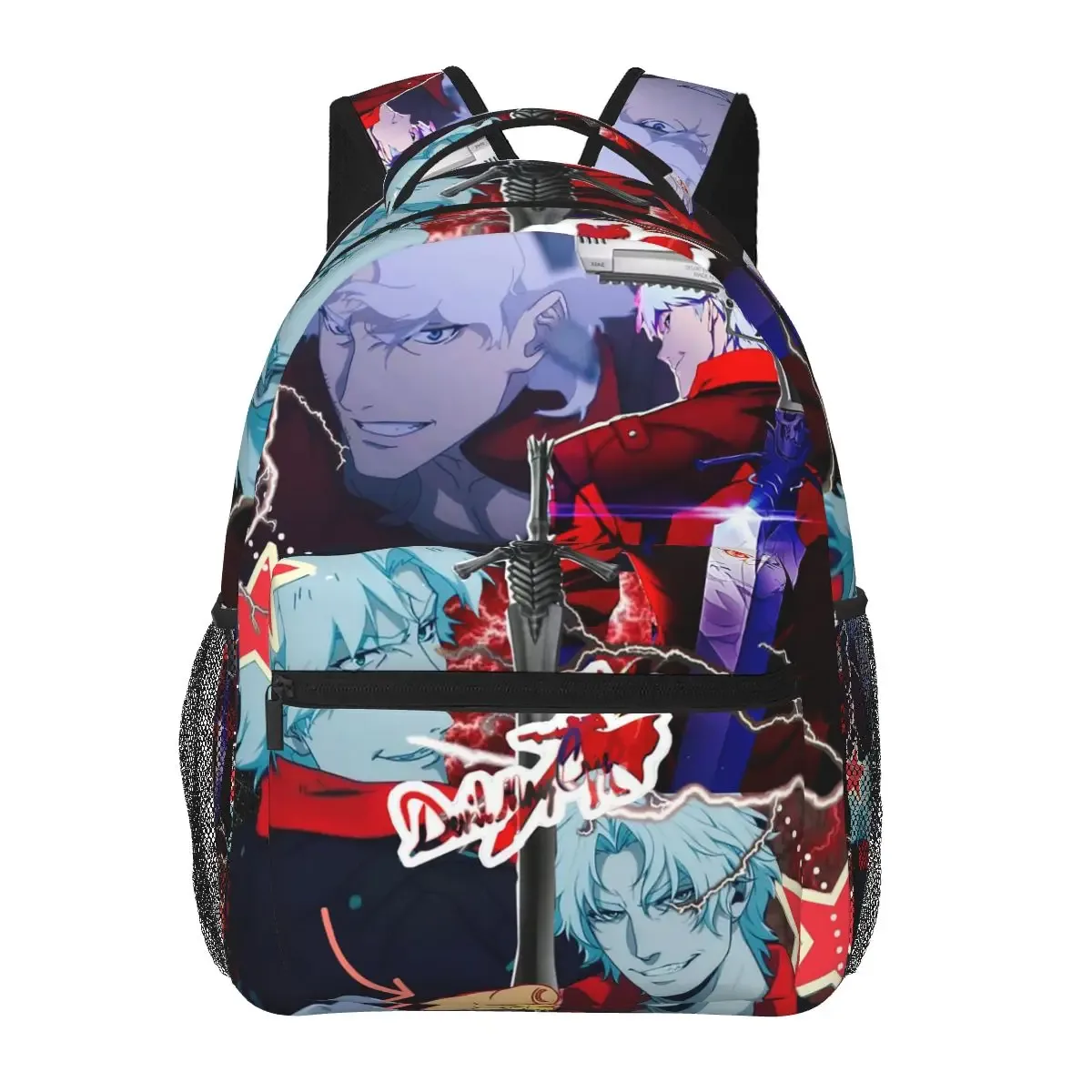 sac à dos imprimé double face devil may cry game, sac à livres pour étudiants garçons et filles, sac d'école pour enfants, sacs à bandoulière pour hommes et femmes