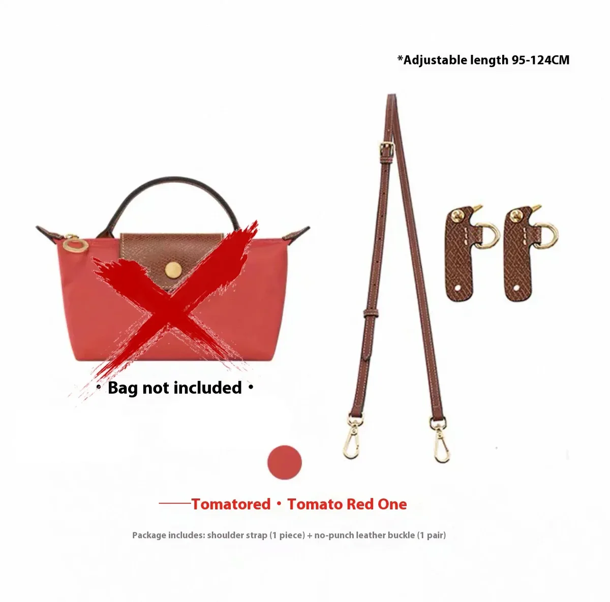 sangle de sac à bandoulière de remplacement en cuir de vache, pour mini sac longchamp mocha, poinçonnage, modification gratuite, accessoires de sac