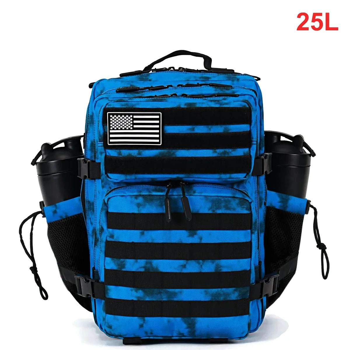 sac à dos tactique 25l pour femmes voyage en plein air randonnée bug out sac week-end exercice athlétisme sac à dos de gymnastique avec double porte-gobelet