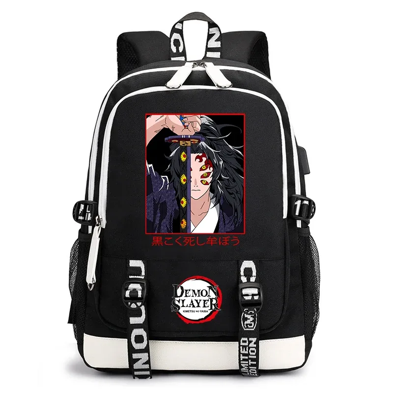 sac à dos demon slayer anime pour l'école, sac à dos léger avec port usb pour garçons, filles, enfants, étudiants