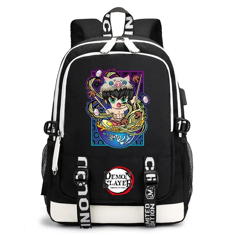 sac à dos demon slayer anime pour l'école, sac à dos léger avec port usb pour garçons, filles, enfants, étudiants