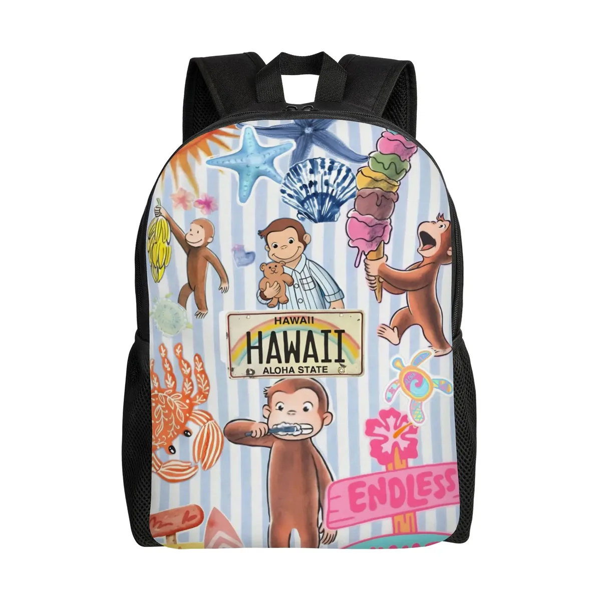 sac à dos curious george african monkey pour enfants, garçons et filles, sacs à dos légers pour tout-petits, maternelle