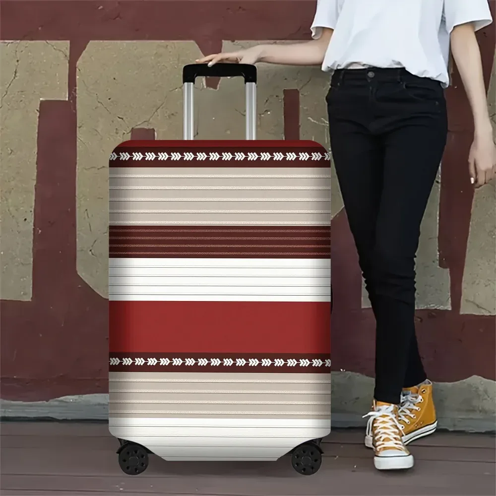 1 housse de bagage à imprimé rayé bohème. s'adapte aux valises de 18 à 32 pouces ; protège efficacement vos bagages.