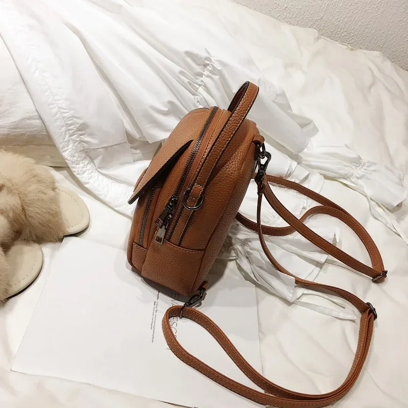 mini sac à dos à rabat, sac à dôme bandoulière convertible décontracté, sac à dos à poignée supérieure en simili cuir (7,87*9,06*3,15) pouces
