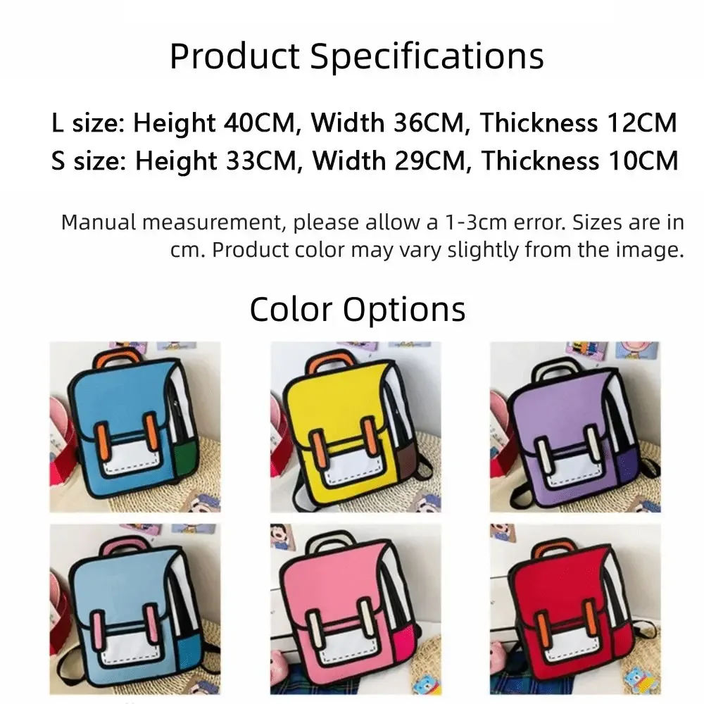 sac à dos d'étudiant tendance avec imprimé de bande dessinée 2d, grande capacité, sangle réglable, sac à dos léger pour garçons et filles