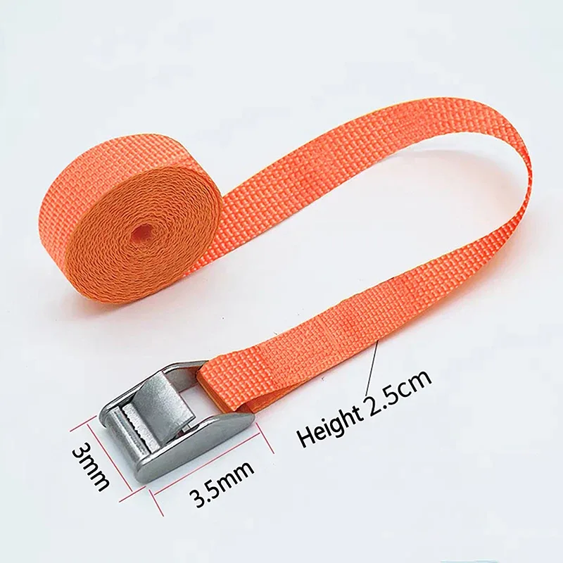 sangles de chargement de 5m avec boucle, ceinture d'arrimage pour moto, voiture, vélo, corde de remorquage en métal, ceinture de fixation à cliquet solide pour sac à bagages