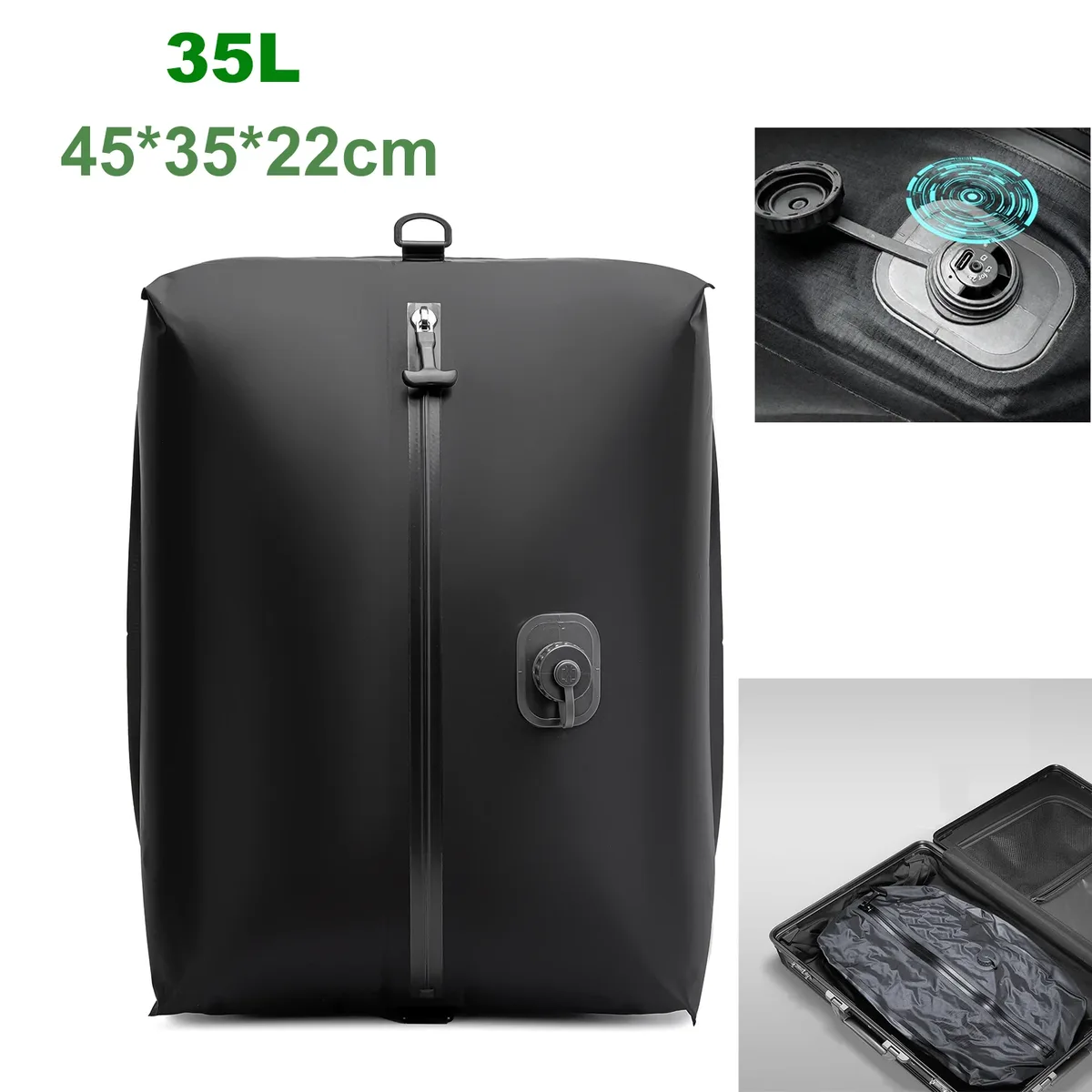 sac sous vide automatique (pompe à air à l'intérieur) sac de rangement réutilisable sac de compression de voyage pliant en plein air pour valises sac à dos bagages