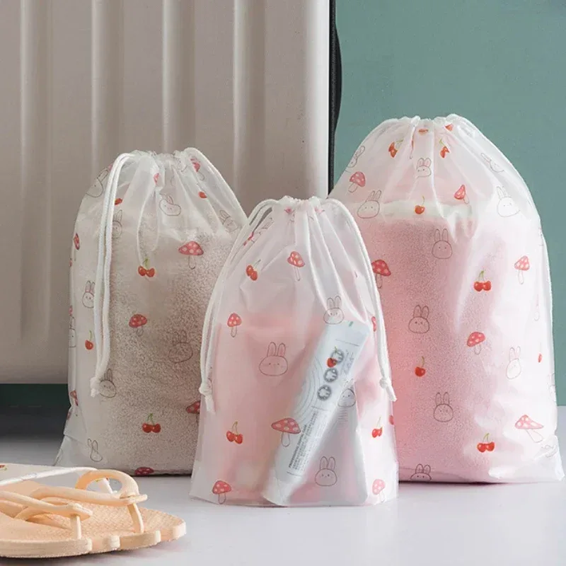 sac de rangement de voyage en plein air, mignon pvc étanche transparent conviviale ré, sac de proximité wstring, sac de toilette cosmétique portable, trousse de toilette, ensemble de 3 pièces