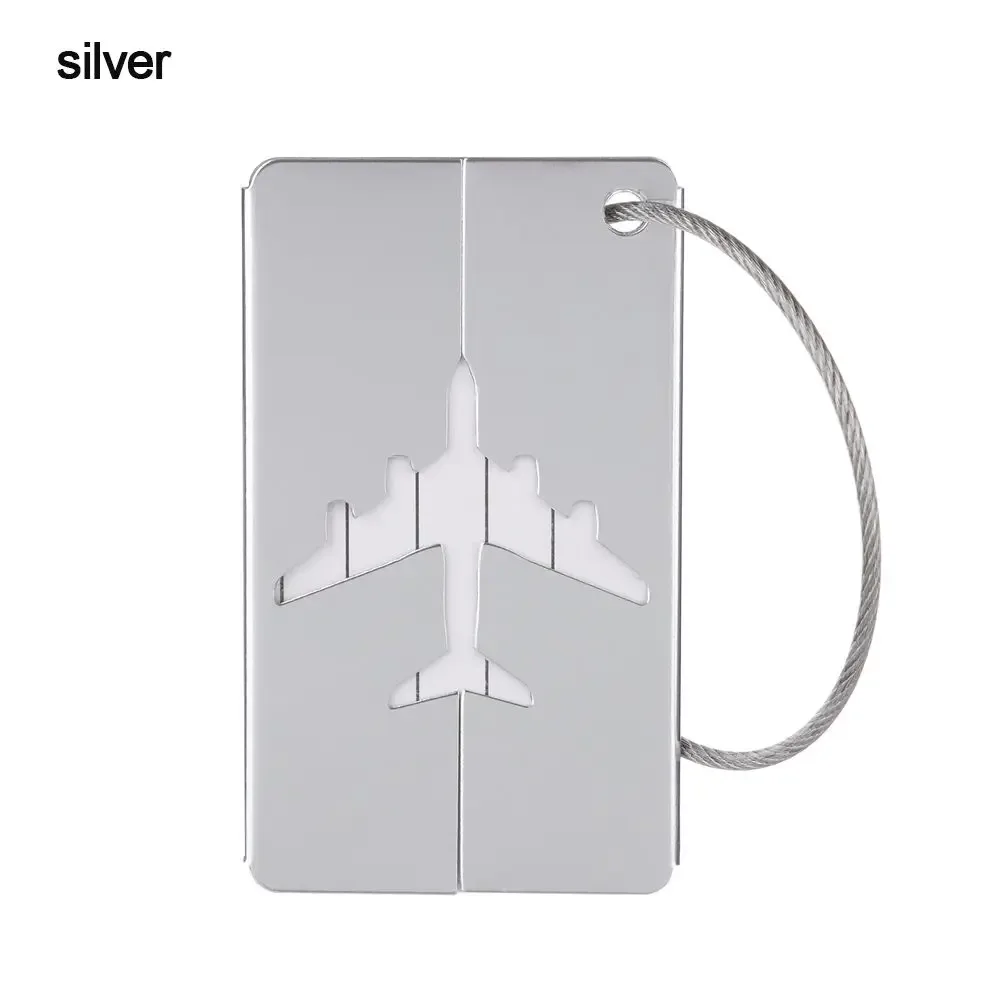 étiquettes de bagage de voyage en aluminium réutilisables étiquettes de valise boucle en acier inoxydable nom carte d'identité avec cordes étiquette de sac pour valise bagages