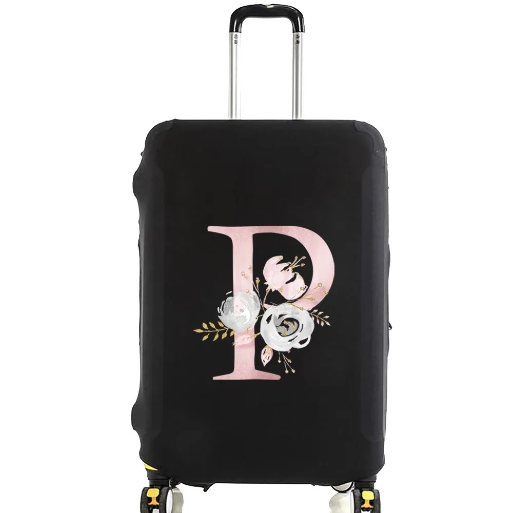 valise à bagages valise housse de protection rose fleur lettre nom motif voyage élastique bagages housse anti-poussière appliquer 18-28 valise