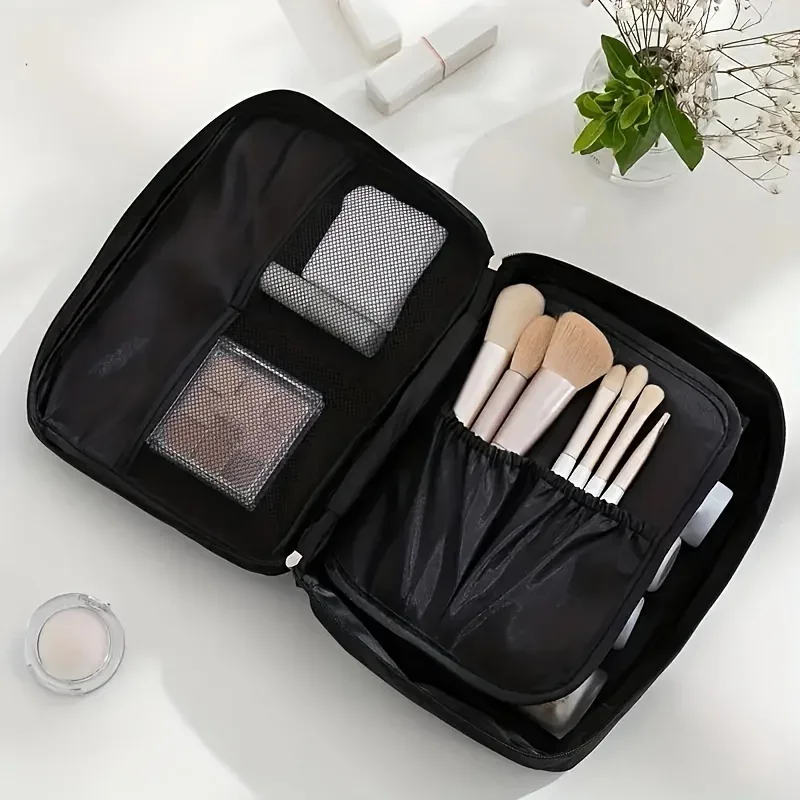 trousse de toilette de voyage de grande capacité, trousse de maquillage, organisateur de bagages portable, sac carré multifonctionnel, pochette de rangement, 1 pièce