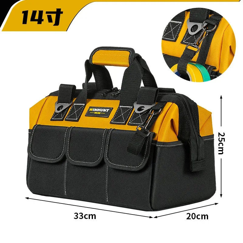 sac à outils robuste, boîte à outils portable à 14 poches, organisateur de rangement, organisation de boîte à outils avec bandoulière réglable