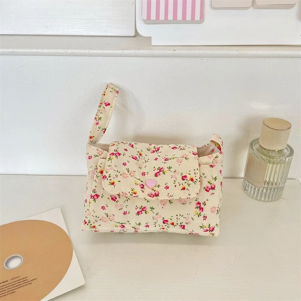 sac de toilette en toile multi-poches pour femmes, sacs de rangement de voyage, sacs à maquillage mignons à fleurs, organisateur de cosmétiques multi-couches