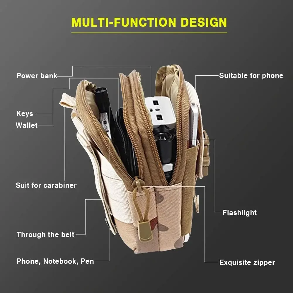 pochette tactique molle pour ceinture, sac de taille militaire, organisateur d'outils edc, étui pour téléphone, support pour hommes, randonnée en plein air, camping, chasse