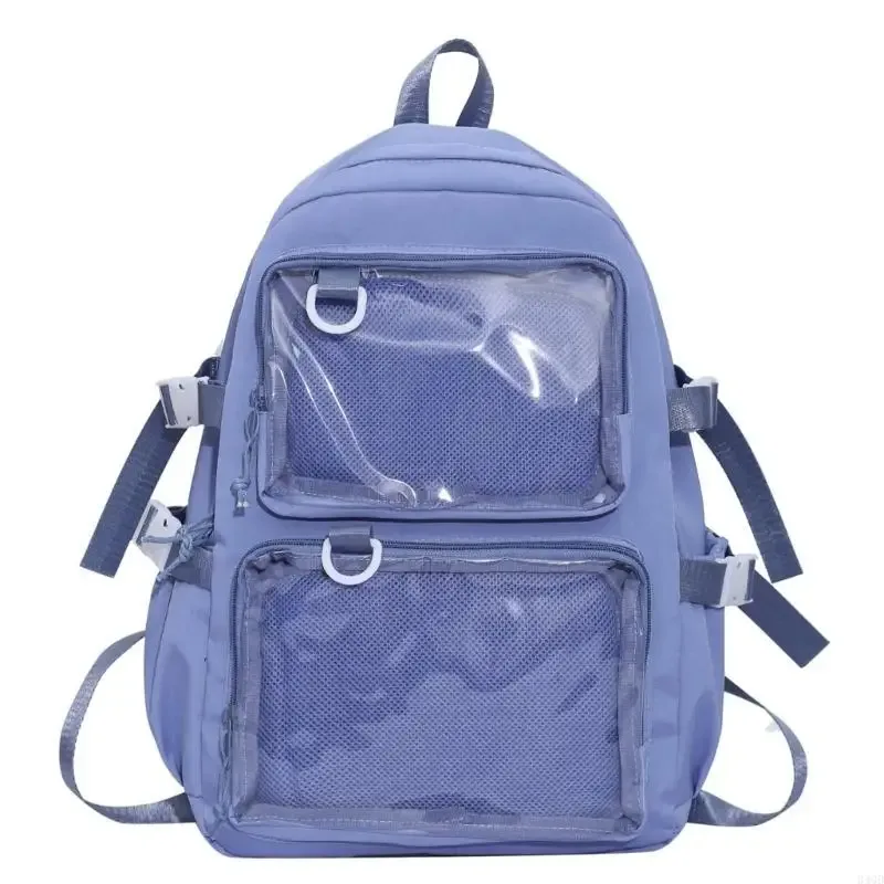 340d étudiant pour collège capacité backpack en nylon itabag itabag transparent poche transparent à badges d'anime