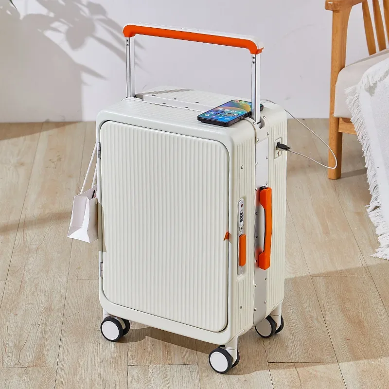 sushimu-grande valise à roulettes, cadre en aluminium, ouverture avant personnalisée, nouvelle collection