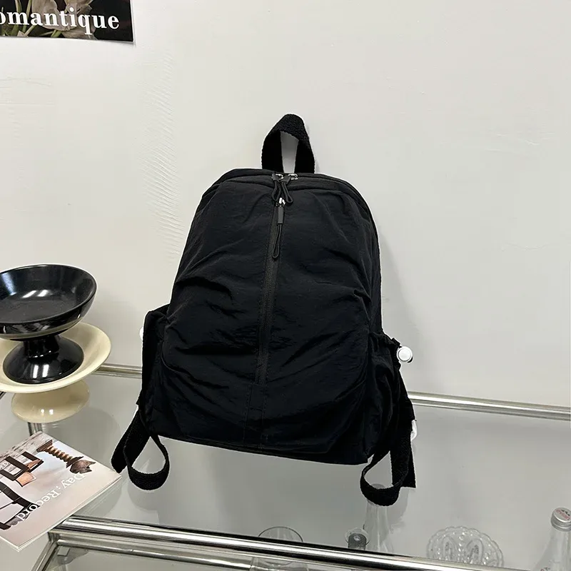 nouveau sac à dos en nylon 2026 – sac à dos décontracté pour voyage et usage quotidien, grande capacité, sac à dos scolaire souple plissé multicolore