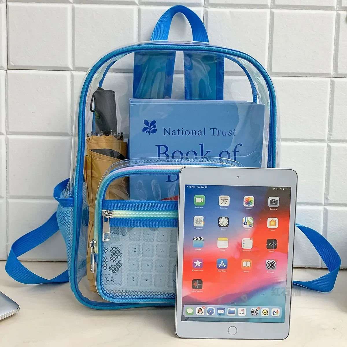 nouveau mini sac à dos transparent tendance pour étudiant, sac de voyage en pvc transparent, sac à dos de plage imperméable polyvalent pour l'été